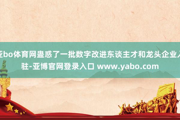 亚bo体育网蛊惑了一批数字改进东谈主才和龙头企业入驻-亚博官网登录入口 www.yabo.com