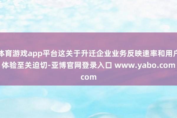 体育游戏app平台这关于升迁企业业务反映速率和用户体验至关迫切-亚博官网登录入口 www.yabo.com