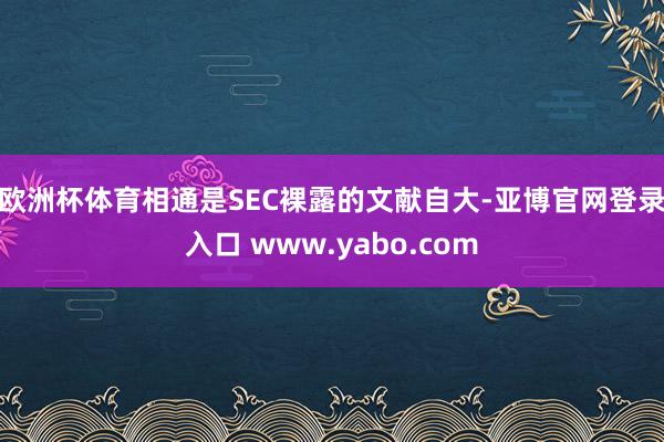 欧洲杯体育　　相通是SEC裸露的文献自大-亚博官网登录入口 www.yabo.com