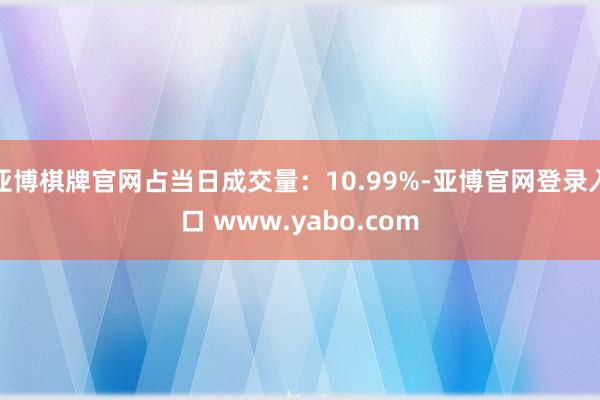 亚博棋牌官网占当日成交量：10.99%-亚博官网登录入口 www.yabo.com