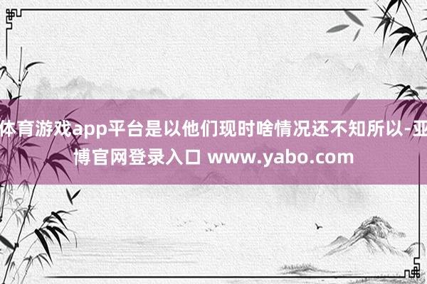 体育游戏app平台是以他们现时啥情况还不知所以-亚博官网登录入口 www.yabo.com
