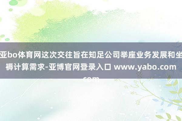 亚bo体育网这次交往旨在知足公司举座业务发展和坐褥计算需求-亚博官网登录入口 www.yabo.com