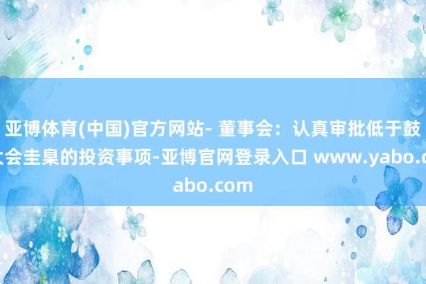 亚博体育(中国)官方网站- 董事会：认真审批低于鼓舞大会圭臬的投资事项-亚博官网登录入口 www.yabo.com