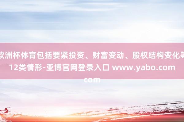 欧洲杯体育包括要紧投资、财富变动、股权结构变化等12类情形-亚博官网登录入口 www.yabo.com
