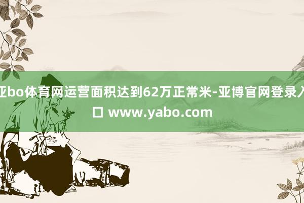 亚bo体育网运营面积达到62万正常米-亚博官网登录入口 www.yabo.com