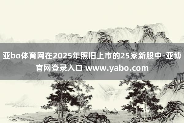 亚bo体育网在2025年照旧上市的25家新股中-亚博官网登录入口 www.yabo.com