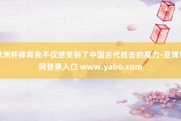 欧洲杯体育我不仅感受到了中国古代技击的魔力-亚博官网登录入口 www.yabo.com