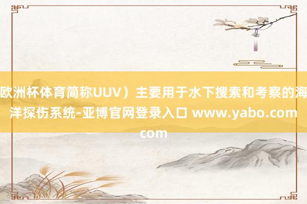 欧洲杯体育简称UUV）主要用于水下搜索和考察的海洋探伤系统-亚博官网登录入口 www.yabo.com