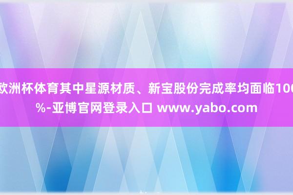 欧洲杯体育其中星源材质、新宝股份完成率均面临100%-亚博官网登录入口 www.yabo.com