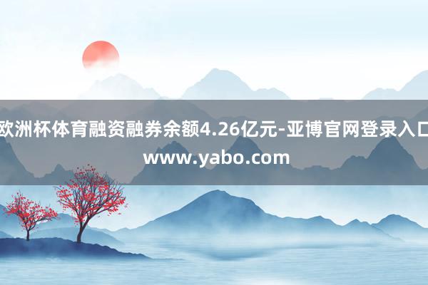 欧洲杯体育融资融券余额4.26亿元-亚博官网登录入口 www.yabo.com