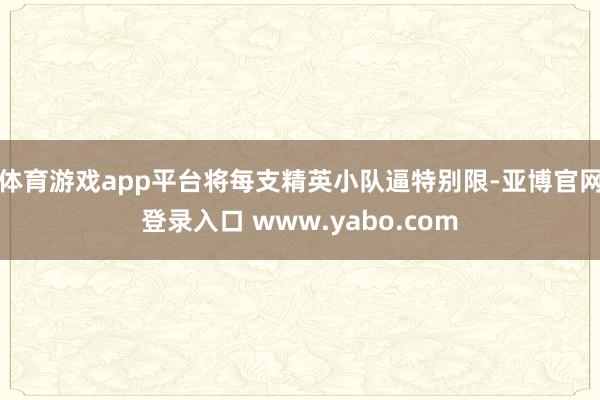体育游戏app平台将每支精英小队逼特别限-亚博官网登录入口 www.yabo.com