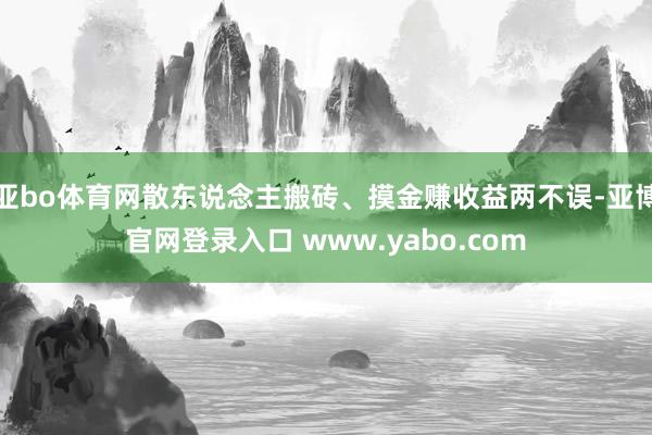 亚bo体育网散东说念主搬砖、摸金赚收益两不误-亚博官网登录入口 www.yabo.com